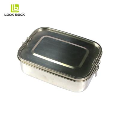 China Freshness Preservation Vintage 3 Compartment Picnic Bento Food Container Stainless Steel Fashionable Custom Reusable Cooking Lunch Box for sale