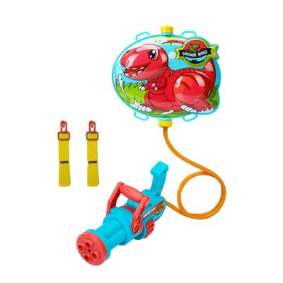 China BACKPACK WATER GUN Cute Dinosaur Outdoor Play Pool Toys Gatling Backpack Summer Sandblaster Set Cartoon Plastic Water Gun Water Gun for the baby for sale