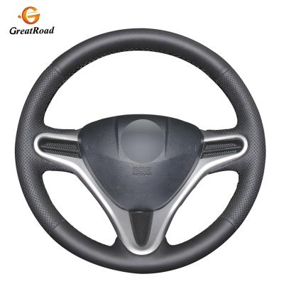 China beach & Holiday Black PU Leather Car Steering Wheel Cover For 2009-2013 Honda Fit Jazz Insight 2010 City for sale