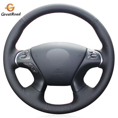 China Business/Luxury Leather Car Steering Wheel Cover For Infiniti JX35 M35 M25 M56 Q70 QX60 Nissan Murano Pathfinder for sale