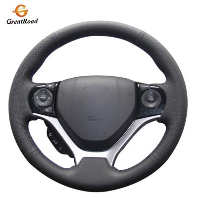 China Business/Car Luxury Black Genuine Leather Steering Wheel Cover For Honda Civic 9 2012-2015 2014 2013 for sale