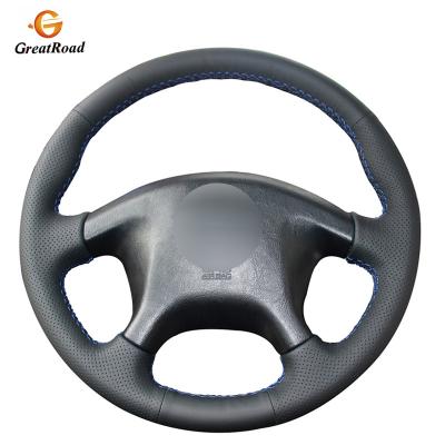 China Fan Club Black Genuine Leather Car Steering Wheel Cover For Old Mitsubishi Pajero Sport Mitsubishi Pajero for sale