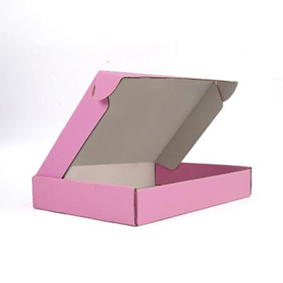 China Handmade Wholesale Pink Custom Logo Printed Window Corrugated Paper Box for sale