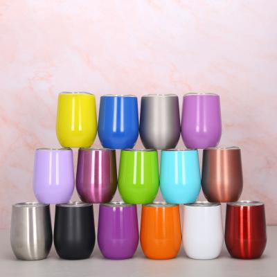 China Wholesale 12oz Cups Viable Sublimation Colored Stainless Steel Tumblers Green Blue Red Black Volume With Lid for sale