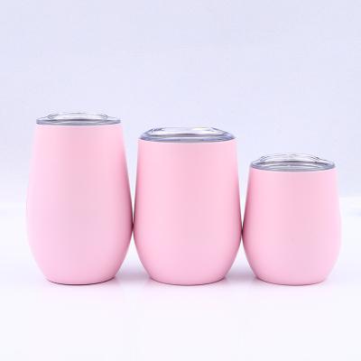 China Sustainable Wholesale Custom 12oz Logo Vacuum Insulated Wine Stainless Steel Wine Tumbler With Lid for sale