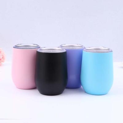 China Wholesale 12oz Stainless Steel Viable Double Wall Personalized Coffee Tumbler Sublimation Slim Wine Mugs for sale