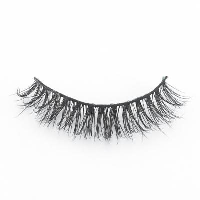 China Gorgeous Natural Bottom Band 3d Mink Hair Eyelashes False Long Soft Short Tapered Custom Logo Natural Mink Eye Lashes Private Label Full for sale