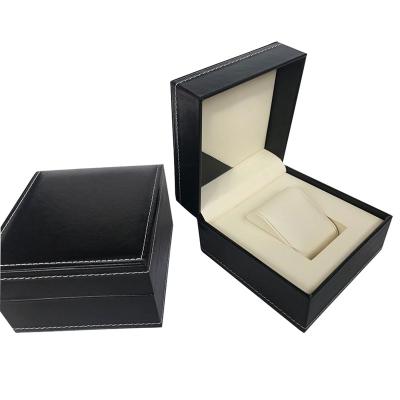 China High Quality New Design Professional Plastic Black Custom Square Wrist Watch Packaging Box Flip Wholesale Luxury Watch Case for sale