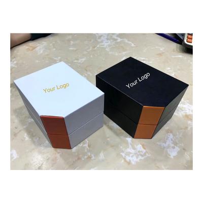 China Customized Flip Wholesale OEM PU Leather Luxury Unique Mens Womens Watch Packaging Plastic Box With Pillow for sale