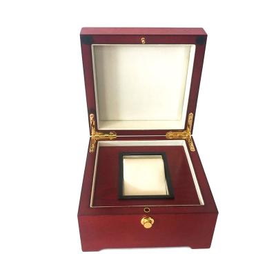 China OEM Luxury Custom Logo Flip Watch Case Feminine Women Adjust Simple Wooden Watch Gift Box Packaging for sale