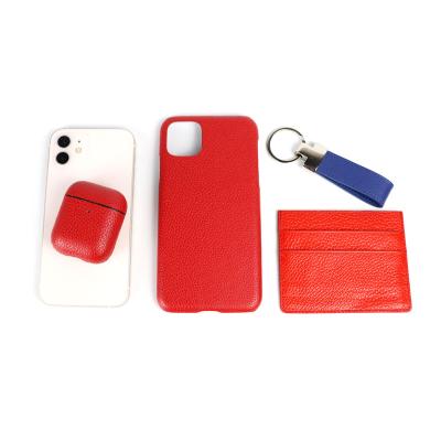 China Pebble Italian Pebble Leather Red Logo Custom Slim Leather ID Credit Card Slots Cash Pocket Rfid Luxury Men Wallet Genuine Leather Card Holder for sale