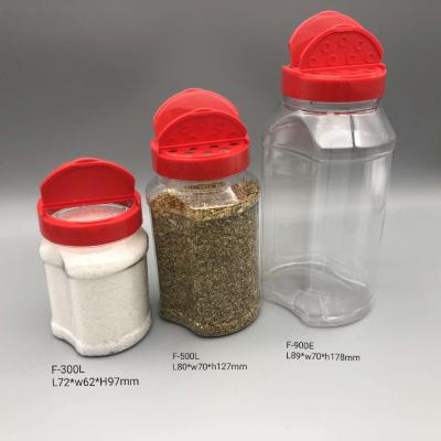 China F-500L Plastic Spice Jar 500 Gram 3000pcs Sustainable All-Season PET Customized Shape à venda