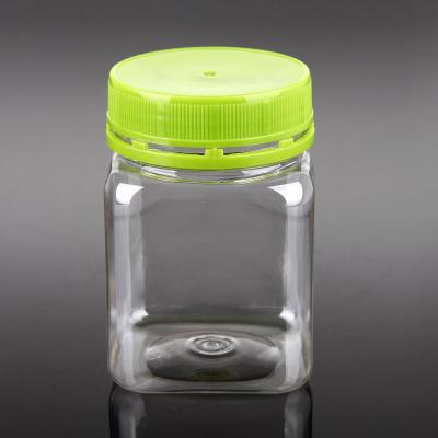 China 200ml Square Plastic Jar For Food Packaging With Tamper Proof Lid F-200A for sale