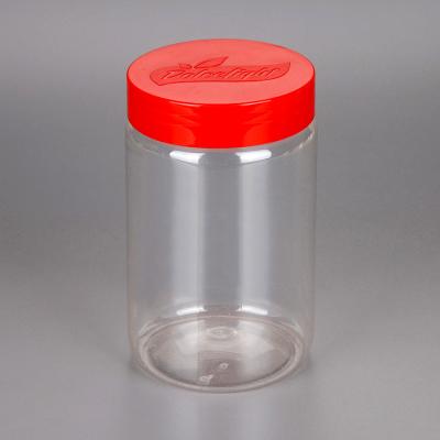 Китай Plastic Cylinder Food Storage Jar 450ml Food Grade Clear PET Dia75*H122mm продается