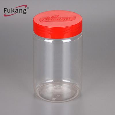 Китай Plastic PET Food Storage Jar For Peanut Butter 450ml Dia75*H122mm F-450B Custom Shape продается