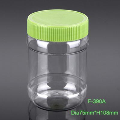 China 390ml PET Clear Plastic Bottles For Peanut Butter Dia75*H108mm 32g Food grade Te koop