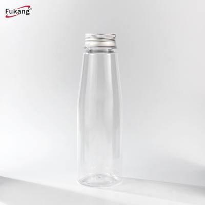 중국 350ml Round Juice Plastic Bottle Clear PET 300ml 350ml With Crown Cap Fukang 판매용