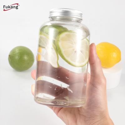 China PET drinking clear bottle food grade candy container plastic bottle with customized cap aluminum cap Te koop