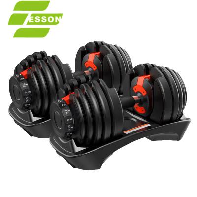 China Plastic Dip In The Dumbbell Factory Direct Cheap Home Adjustable Gym Equipment 24kg 40kg 90lbs Block Dumbbell For Fitness for sale