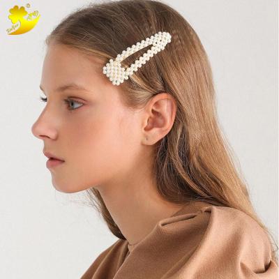 China Fashion Hair Accessories Cuts Pearl Hair Clip Pearl Flower Hairpin Rhinestone Hair Pins for sale