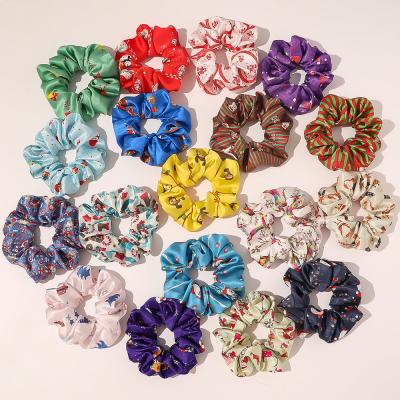 China Blue Printing Bandana Scrunchies Satin Hair Scrunchies Kids Hair Scrunchies New for sale