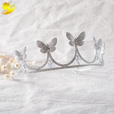 China Butterfly Design Welcomed Europe And America Style Wedding Hair Jewelry Bridal Hair Crown for sale