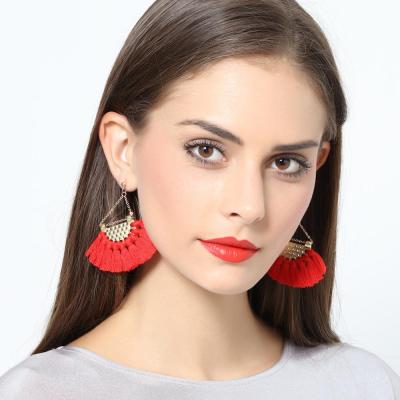 China European Statement Earrings Porcelain Jewelry Fashion Handmade Tassel Earrings for sale