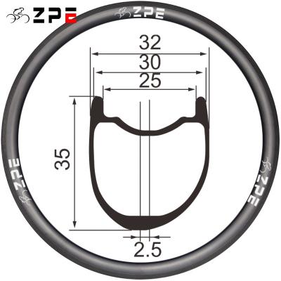 China Carbon 700c Depth Anvil Road Rim Tubeless Ready Gravel Bike Rim Bicycle Carbon Rim 35mm Road Bicycles for sale