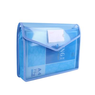 China Clear pvc a4 office supplies pocket expanded plastic envelope document bag folder with slip for sale