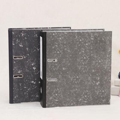 China Eco-friendly / Durable PVC A4 FC Size 2 3 Inch Pressboard Cardboard Paper 2 Hole Ring Binder Marble Lever Arch File for sale