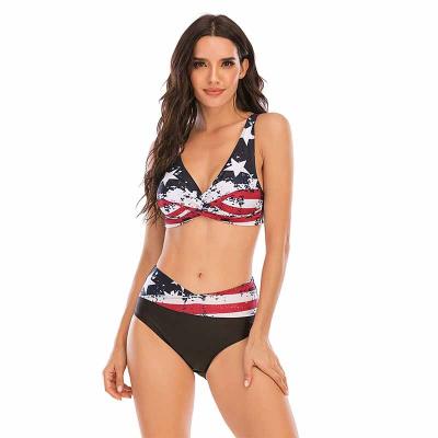 China Dropshipping Breathable 2021 USA Suppliers Pattern Simple Two Piece Pants Set Plus Size 4XL Large Swimwear Swimwear Beachwear for sale