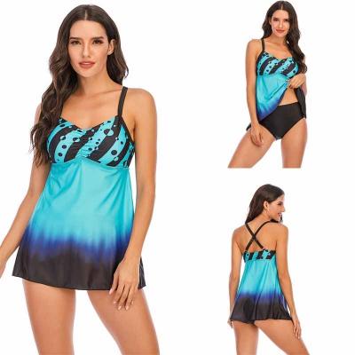 China 2021 Dropshipping Suppliers Breathable Tankini Simple Two Piece Pants Set Plus Size 4XL Large Swimwear Swimwear Beach Wear for sale