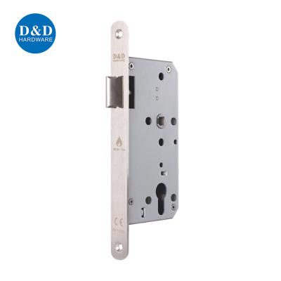 China Europen Style EN 12209 Fire Passage Door Latch Mortise Lock With Round Corner Plate for sale