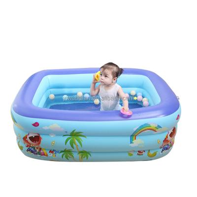 China Bafan Brand Baby Swimming Pool PVC Portable Inflatable Baby Swimming Pool Single Use Inflatable Backyard Pools Square Shape for sale