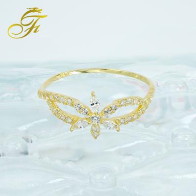 China Wholesale Romantic Fashion American Gold Bling Paved Gold Ring Woman Diamond Rings 18k Jewelry Gold Filled Customizable Ring for sale