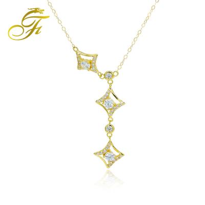 China Jewelry Fashion Temperament Real Gold Zircon Pendant Necklace For Women Designer Party Choker Necklace Designer Choker Necklace for sale