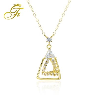 China Fashion Guangzhou Jewelry Personality Design Women's Day Necklace Choker Triangle Gold Necklace Goth Choker for sale