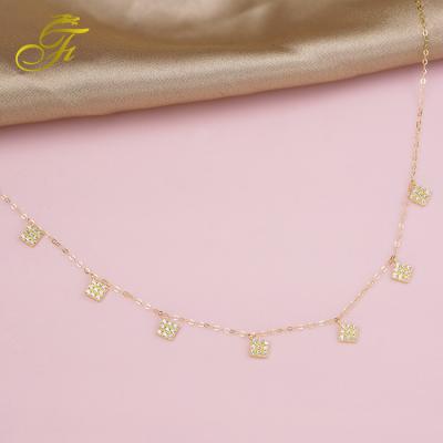 China 2022 New Fashion Jewelry Unique Women's 14K18K24K Yellow Gold Necklace Samples Zodiac Sign Chocker Available Necklace for sale