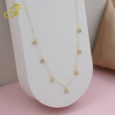 China 24k Gold Arabic Jewelry Fine Gold Charm Female Solid Jewelry Fashion Jewelry Wholesale Custom Fine Necklace 14k 18k 21K for sale