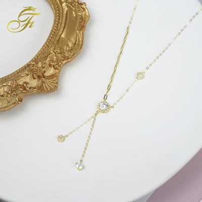 China 2021 Fashion Fashion Exquisite Chocker Necklace Link Custom Stainless Steel Necklace Necklace 18K Gold Plated Shiny Zircon Chain Necklace for sale