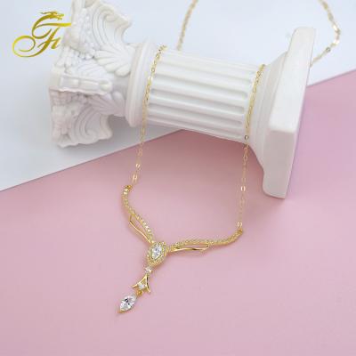 China Fashion Popular Jewelry For Sale Sentimental Design Inlaid Zircon Elegant Y-shaped Necklaces With Pendant Neck Necklaces for sale