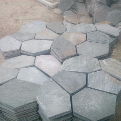 China Traditional Black Slate Mesh Stone Paver Tile, Flag Stone Paver for sale