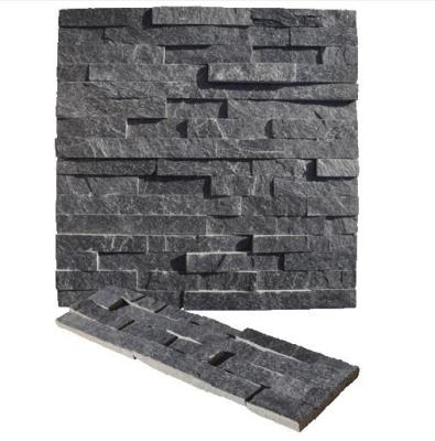 China Traditional Cheap Black Color Culture Slate Outdoor Decorative Wall Stone Tile for sale