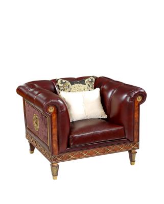 China Convertible American China Style Furniture Antique Carved Sofa Wooden 1 Antique 2 3 Seater Brown Leather Sofa Set for sale