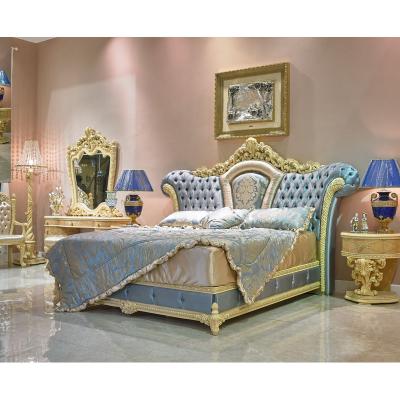 China King Size Beds Carved Antique Living Room Set (The Other) Latest Furniture Adjustable Fancy European Royal Classic Bedroom for sale