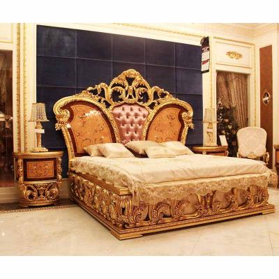 China Latest New Arrival Adjustable European Royal Classic Solid Wood(Other) Carving High End Bedroom Furniture Master Lobby for sale