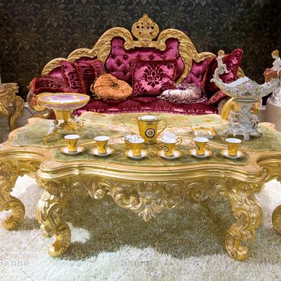 China (Other) High Quality Luxurious Royal Antique King Adjustable Size Sofa European Classic Vintage Luxury Italy Carved Wood Living Room Furniture Sets for sale