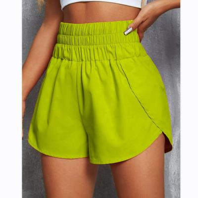 China Wholesale QUICK DRY Women's Running Sports Shorts Sports Active Diaper Elastic Waist Workout Yoga Shorts With Pockets for sale