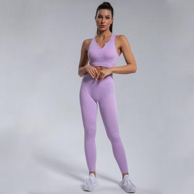 China Breathable Yoga Clothing Set Sports Suits Women Activewear Sports Outfits Fitness Set Athletic Wear Gym Workout Seamless Clothes For Women for sale