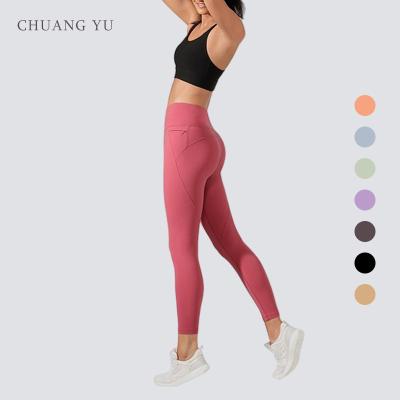 China 2022 ChuangYu Ariy Breathable High Waist Tummy Control Butt Lifting Up Seamless Gym Gaiters Slim Fit Yoga Pants For Women for sale